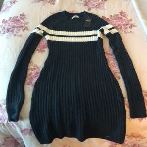 Hollister sweater dress XS blue with white stripes